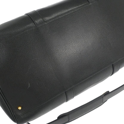 Chanel Black Caviar Skin 2way Shoulder Duffle Handbag