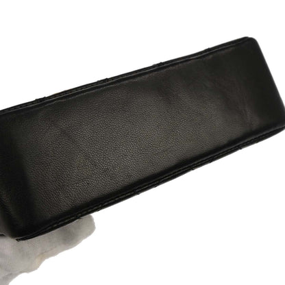 Chanel 1989-1991 Black Lambskin Straight Flap Shoulder Bag