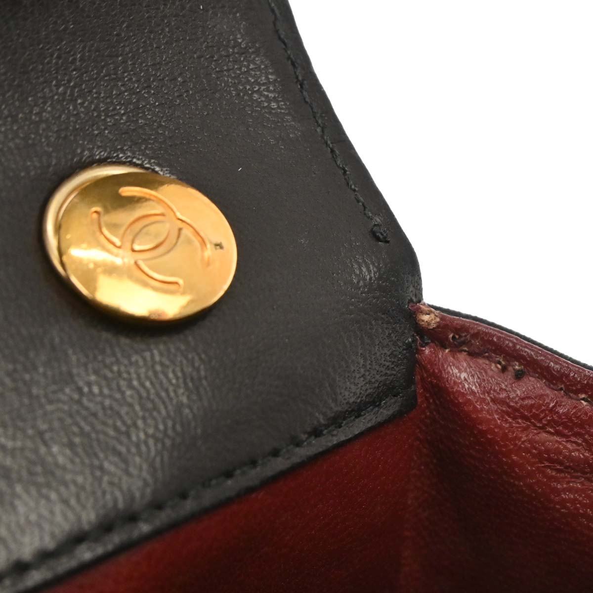 Chanel 1989-1991 Black Lambskin Straight Flap Shoulder Bag