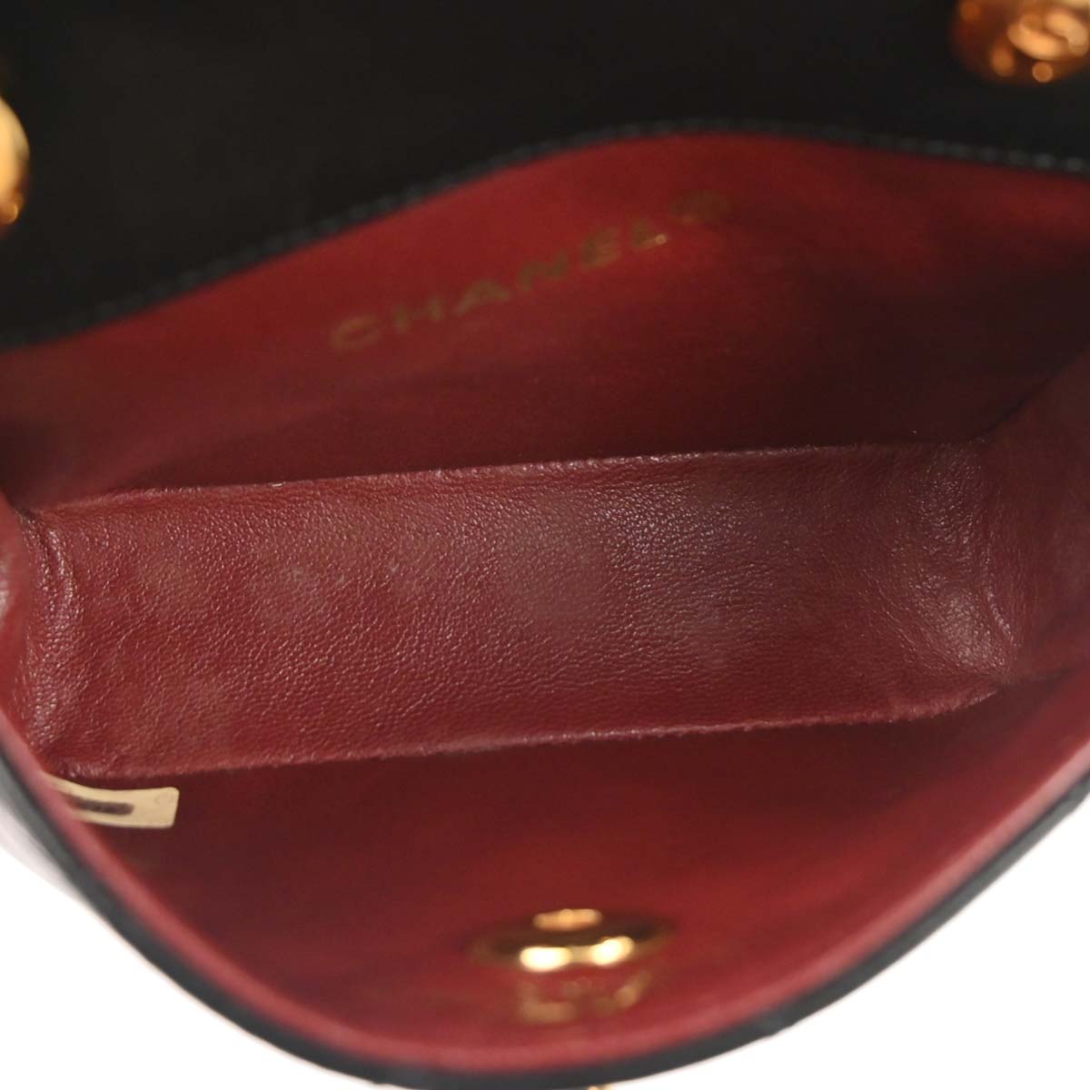 Chanel 1989-1991 Black Lambskin Straight Flap Shoulder Bag