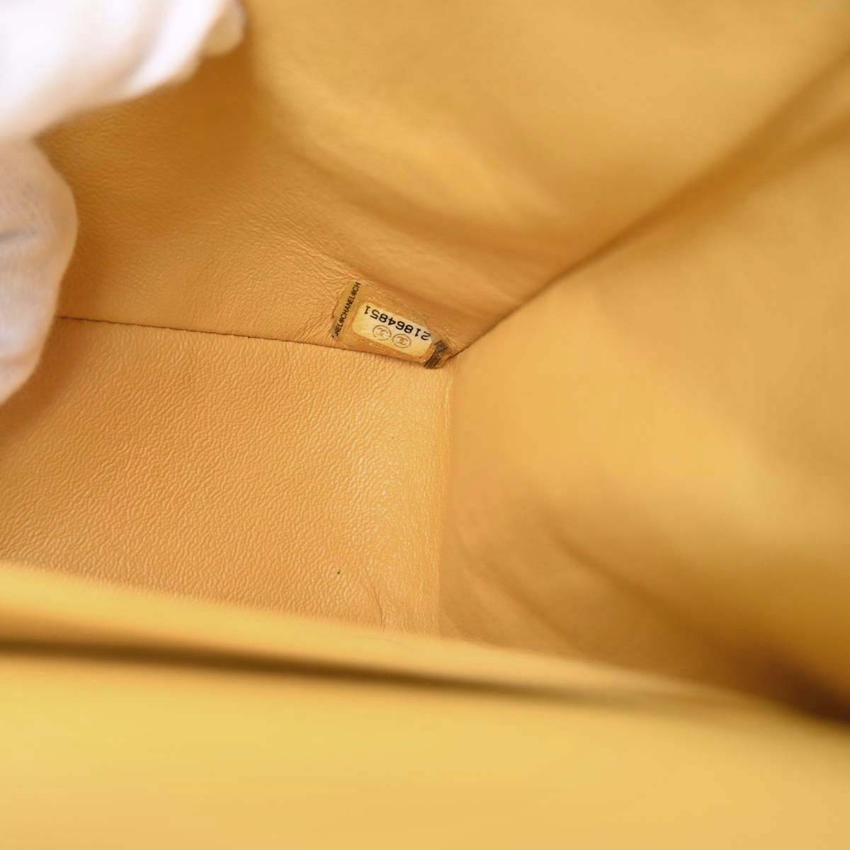 Chanel Yellow Lambskin Medium Classic Double Flap Shoulder Bag