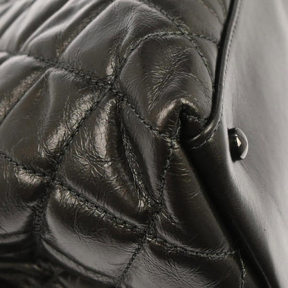 Chanel Metallic Gray Calfskin Chain Me Tote Handbag