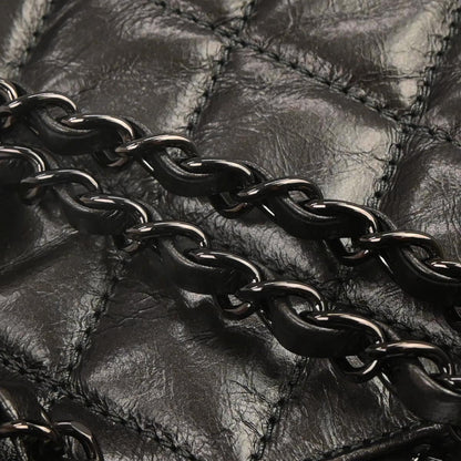 Chanel Metallic Gray Calfskin Chain Me Tote Handbag