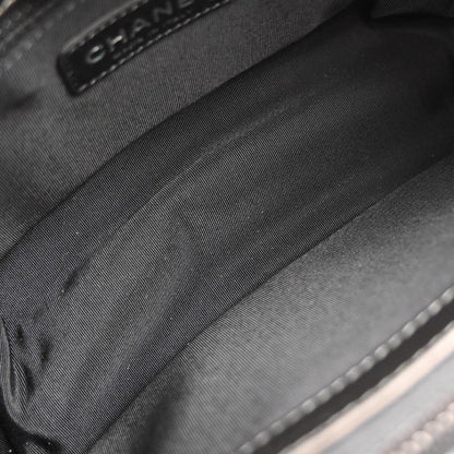 Chanel Metallic Gray Calfskin Chain Me Tote Handbag