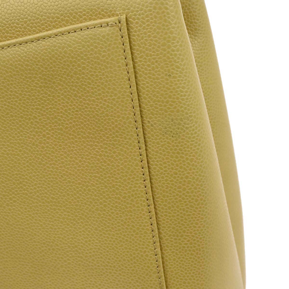 Chanel Yellow Caviar Skin Kelly Top Handle Handbag