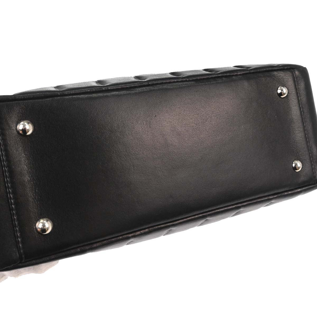 Chanel Black Lambskin Choco Bar Tote Handbag