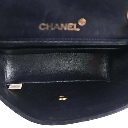 Chanel 1989-1991 Navy Lambskin Mini Classic Square Flap Shoulder Bag 17