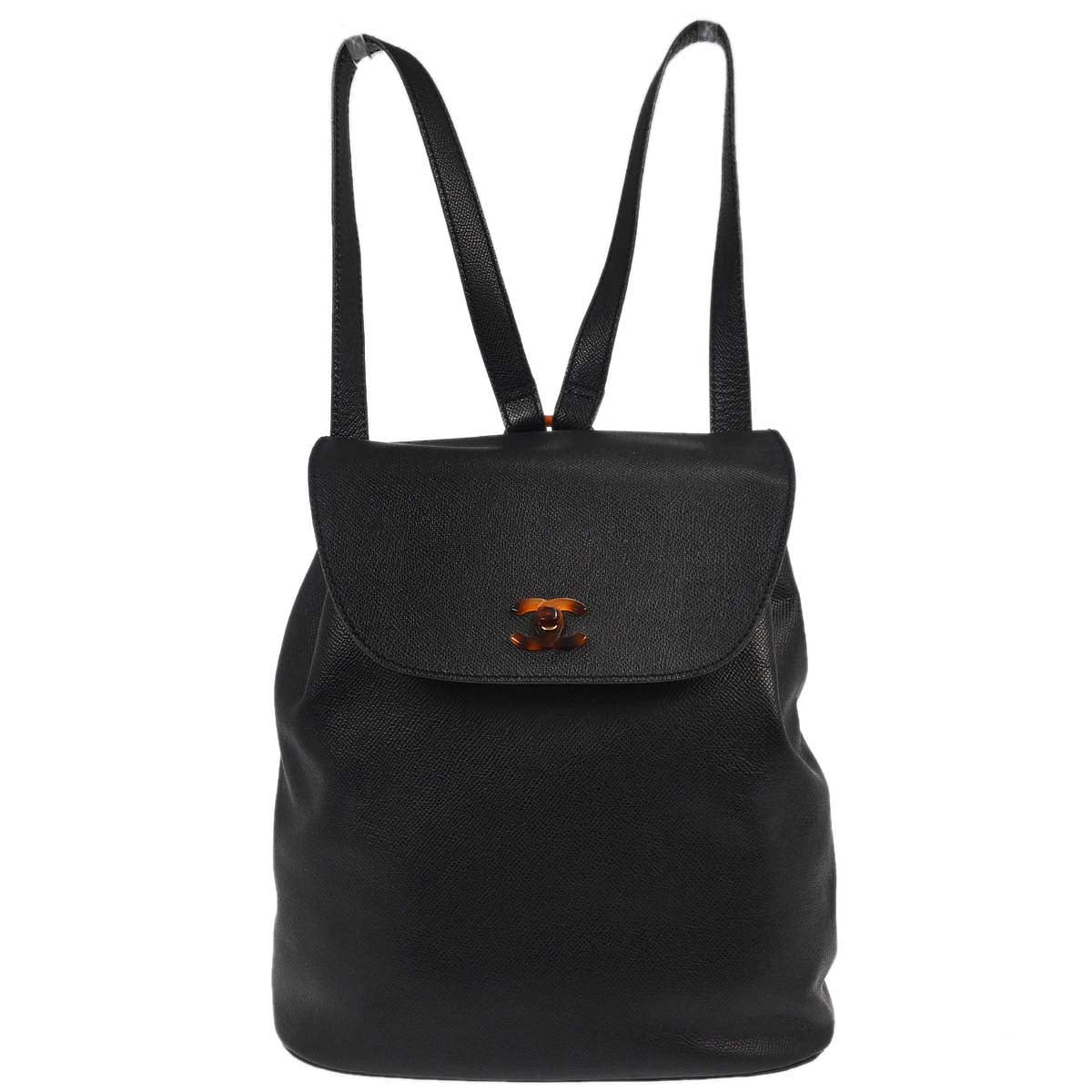 Chanel Black Calfskin Backpack