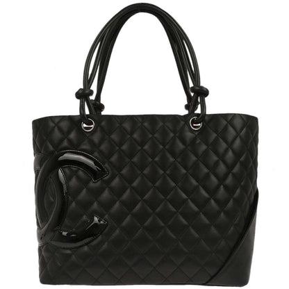 Chanel Black Calfskin Cambon Ligne Tote Handbag
