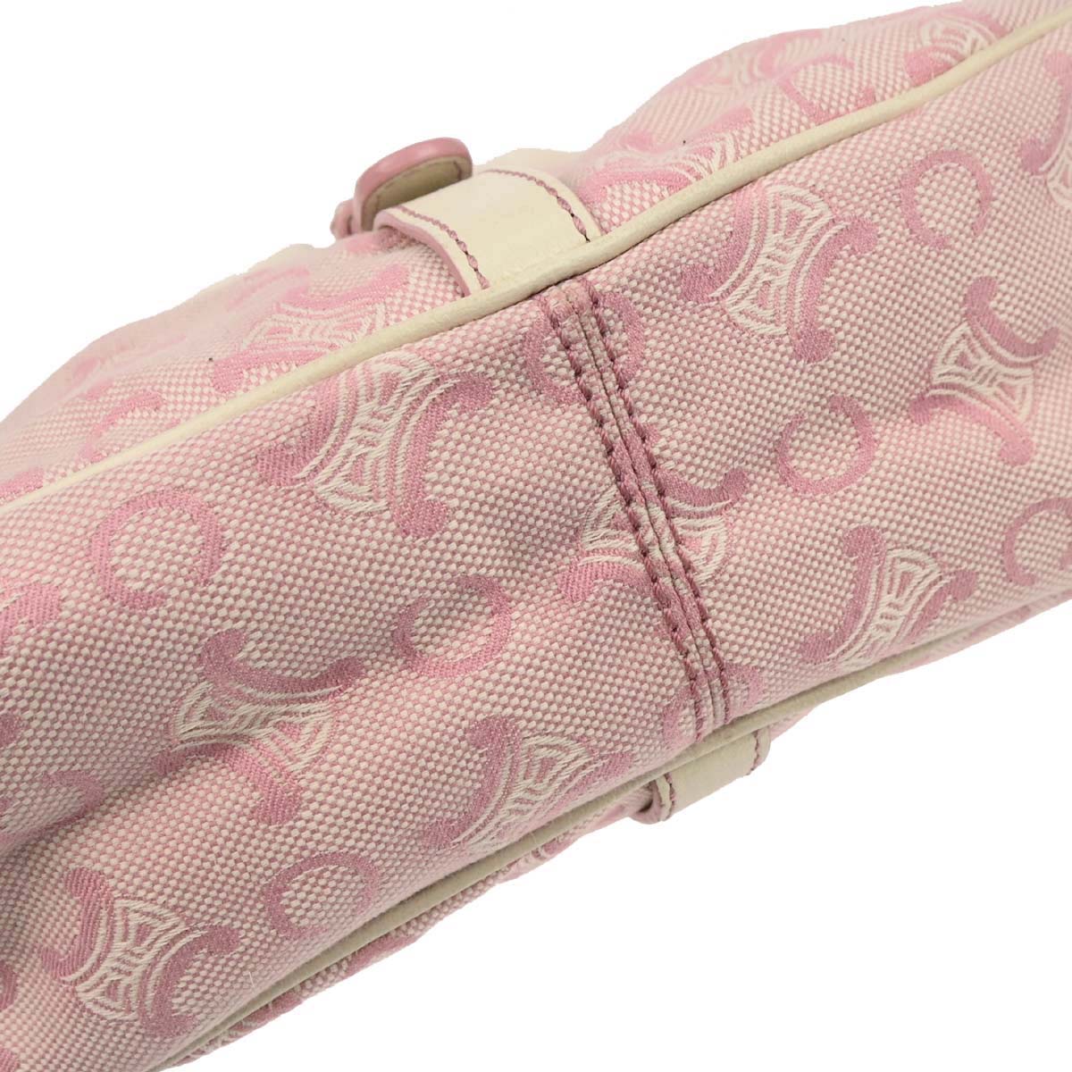 Celine * Pink Rabbit Fur Canvas Macadam Handbag