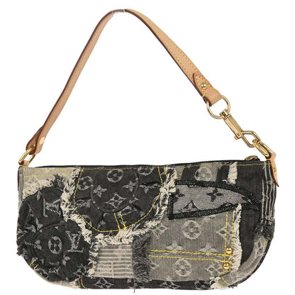 Louis Vuitton Gray Monogram Denim Patchwork Pouchy Handbag M95383