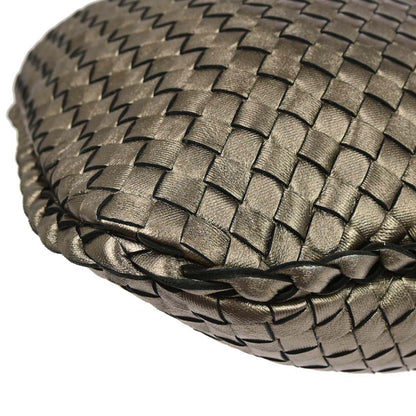 Bottega Veneta Gold Lambskin Intrecciato Handbag