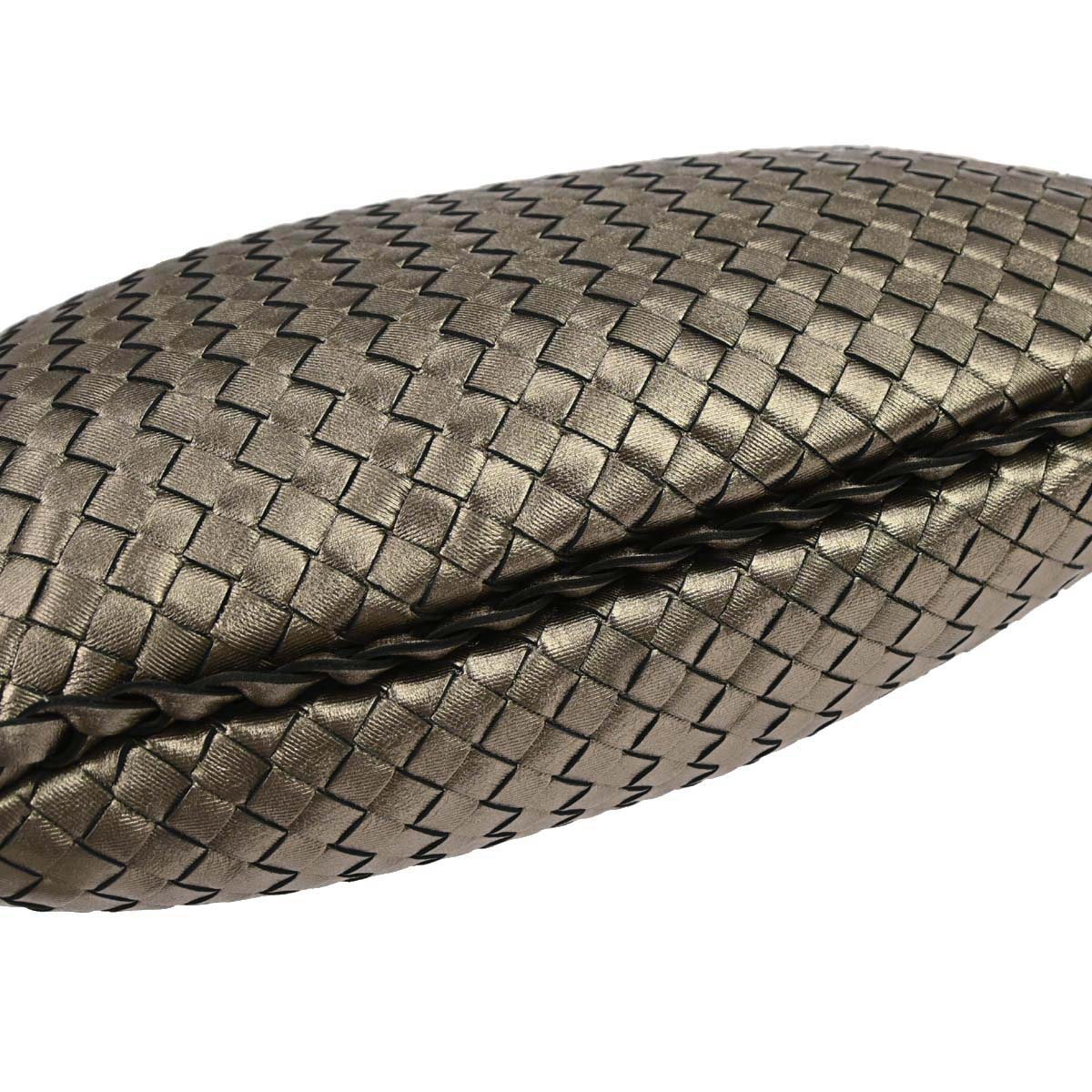 Bottega Veneta Gold Lambskin Intrecciato Handbag