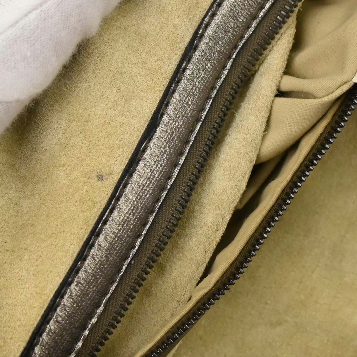 Bottega Veneta Gold Lambskin Intrecciato Handbag