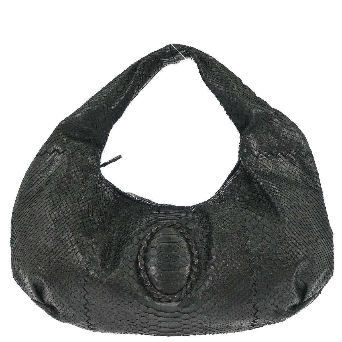 Bottega Veneta * Black Python Hobo Handbag