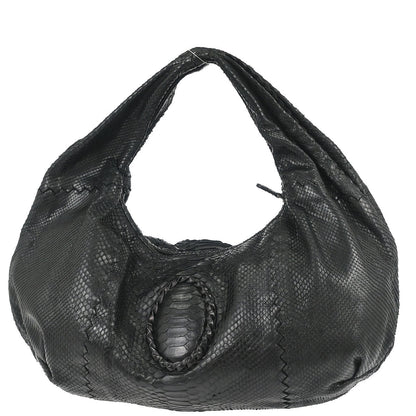 Bottega Veneta * Black Python Hobo Handbag