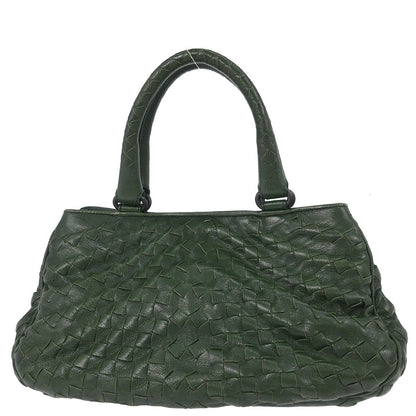 Bottega Veneta Green Leather Tote Handbag