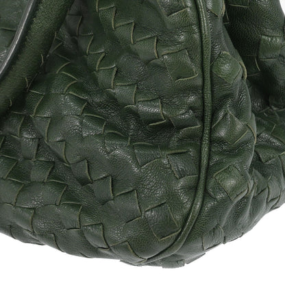 Bottega Veneta Green Leather Tote Handbag