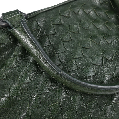 Bottega Veneta Green Leather Tote Handbag