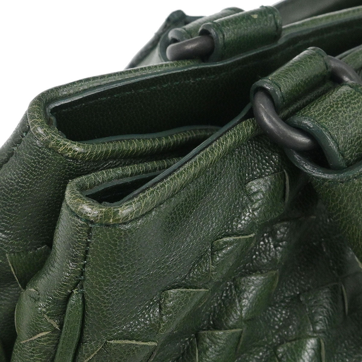 Bottega Veneta Green Leather Tote Handbag
