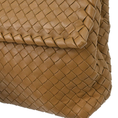 Bottega Veneta Brown Lambskin Intrecciato Shoulder Bag