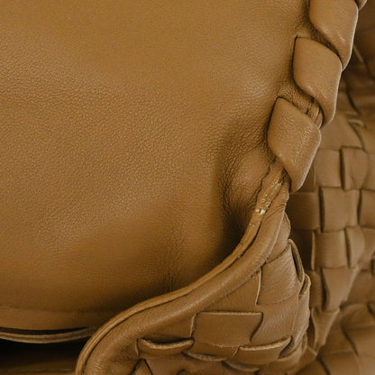 Bottega Veneta Brown Lambskin Intrecciato Shoulder Bag