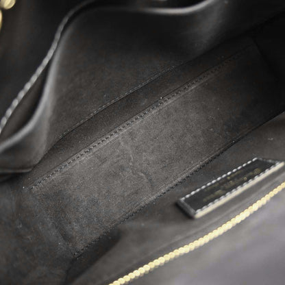 Christian Dior Silver Lambskin Small Lady Dior Cannage 2way Shoulder Handbag