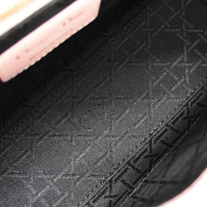 Christian Dior Pink Lambskin Small Lady Dior Cannage 2way Shoulder Handbag