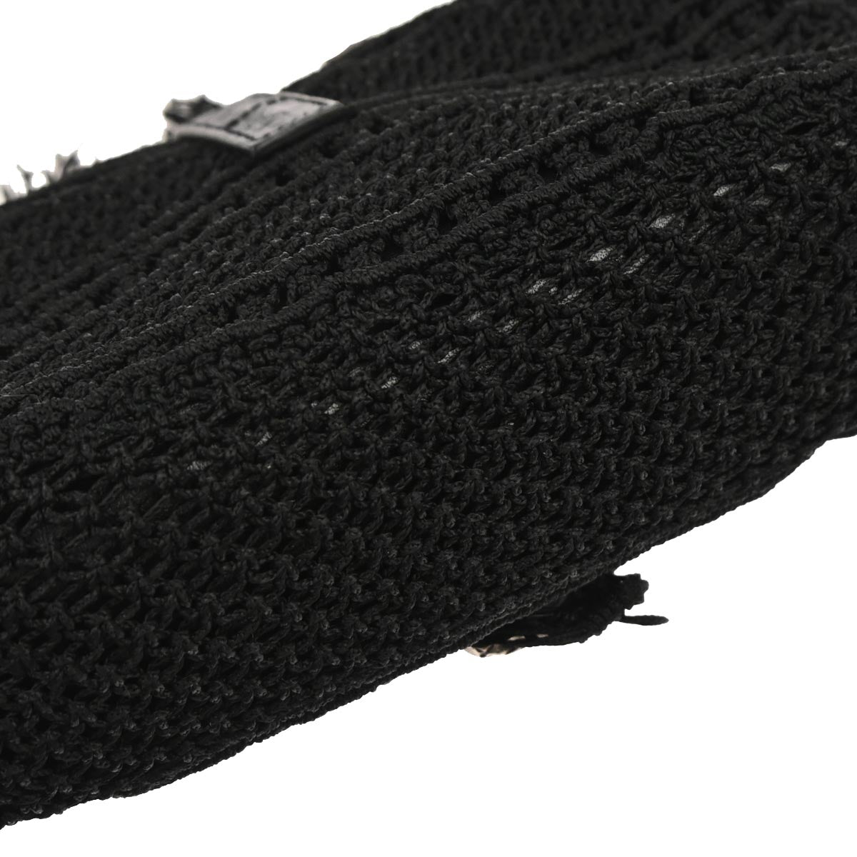 Saint Laurent Black Fabric Baby Crochet Shoulder Bag