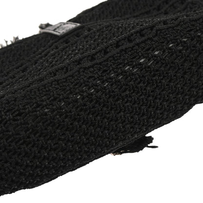 Saint Laurent Black Fabric Baby Crochet Shoulder Bag