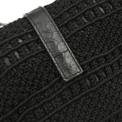 Saint Laurent Black Fabric Baby Crochet Shoulder Bag