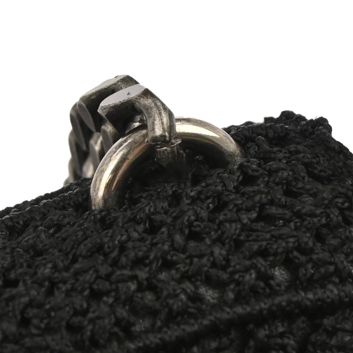 Saint Laurent Black Fabric Baby Crochet Shoulder Bag