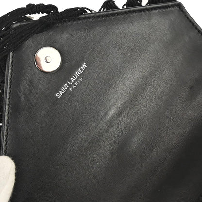 Saint Laurent Black Fabric Baby Crochet Shoulder Bag