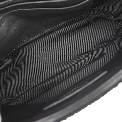 Saint Laurent Black Fabric Baby Crochet Shoulder Bag