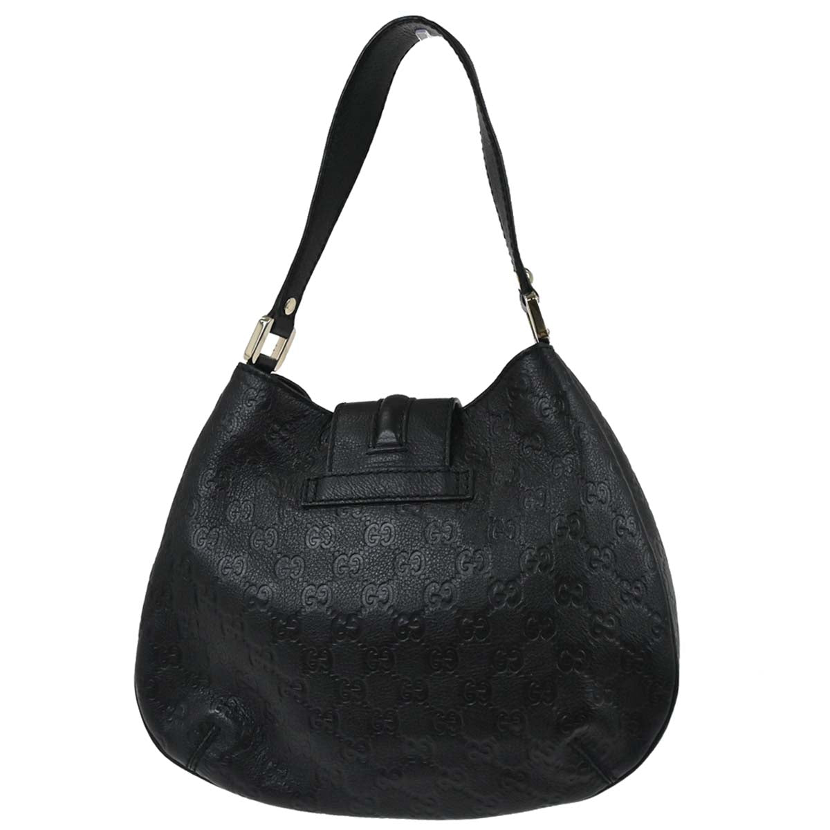 Gucci Black Guccissima Leather Hobo Handbag