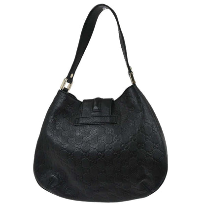 Gucci Black Guccissima Leather Hobo Handbag