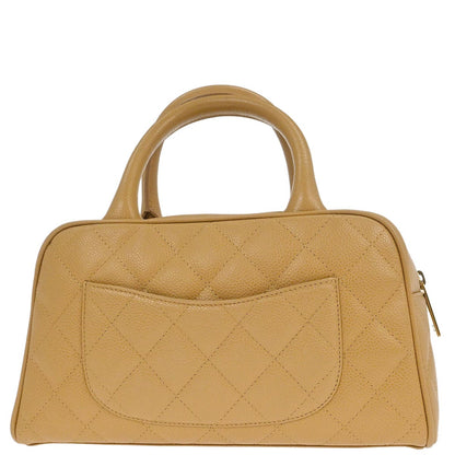 Chanel Beige Caviar Skin Bowling Bag 27