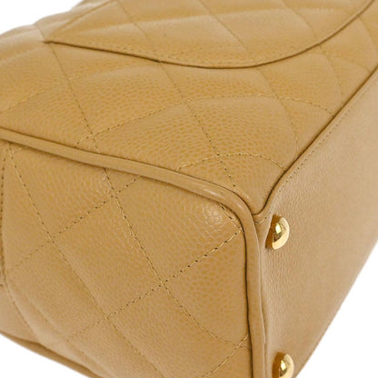 Chanel Beige Caviar Skin Bowling Bag 27