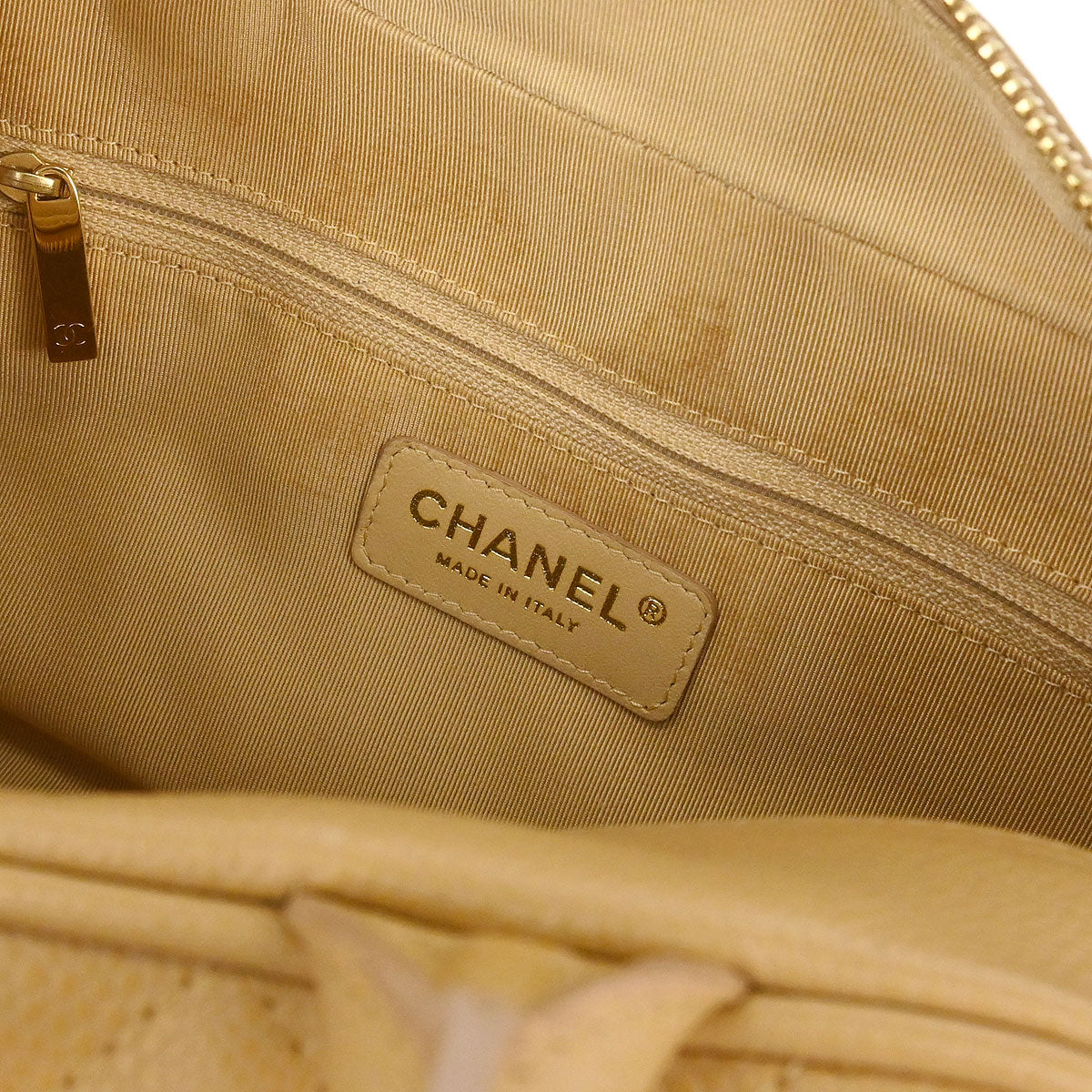 Chanel Beige Caviar Skin Bowling Bag 27