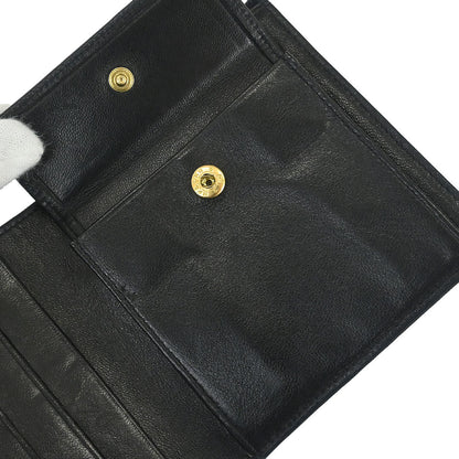 Chanel 1997-1999 Black Caviar Skin Bifold Wallet Purse