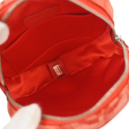 Chanel 2000-2002 Orange Jacquard Nylon New-Travel Line Pouch