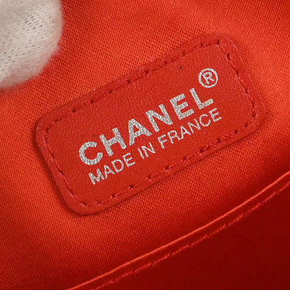 Chanel 2000-2002 Orange Jacquard Nylon New-Travel Line Pouch