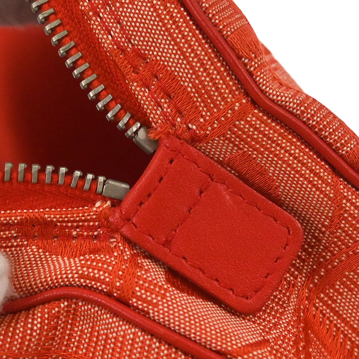 Chanel 2000-2002 Orange Jacquard Nylon New-Travel Line Pouch