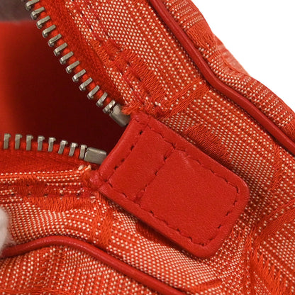 Chanel 2000-2002 Orange Jacquard Nylon New-Travel Line Pouch