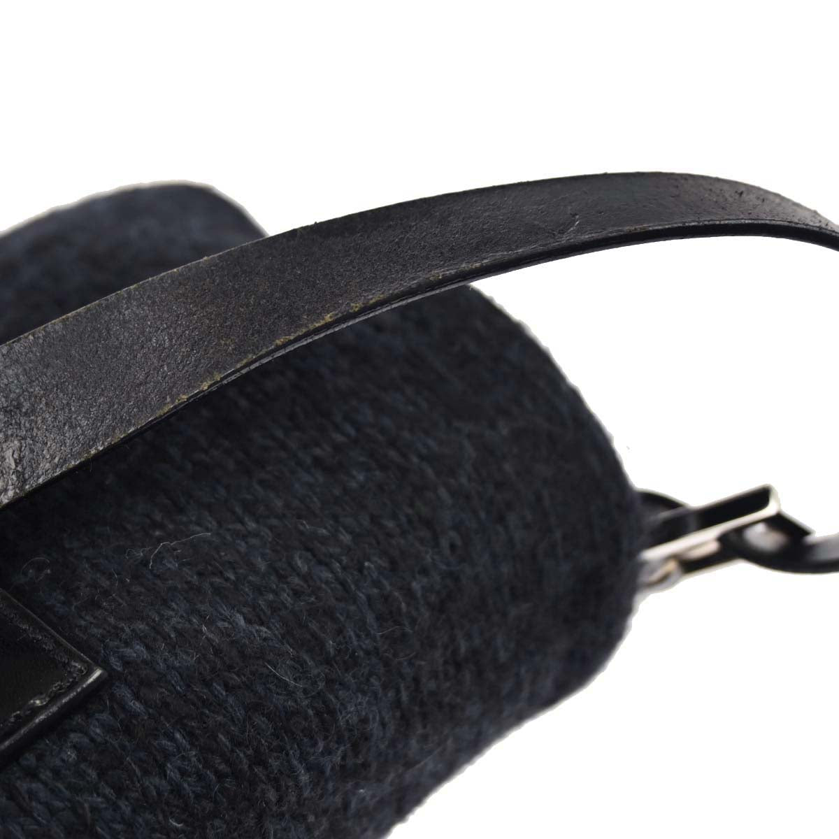 Fendi Black Wool Baguette Handbag