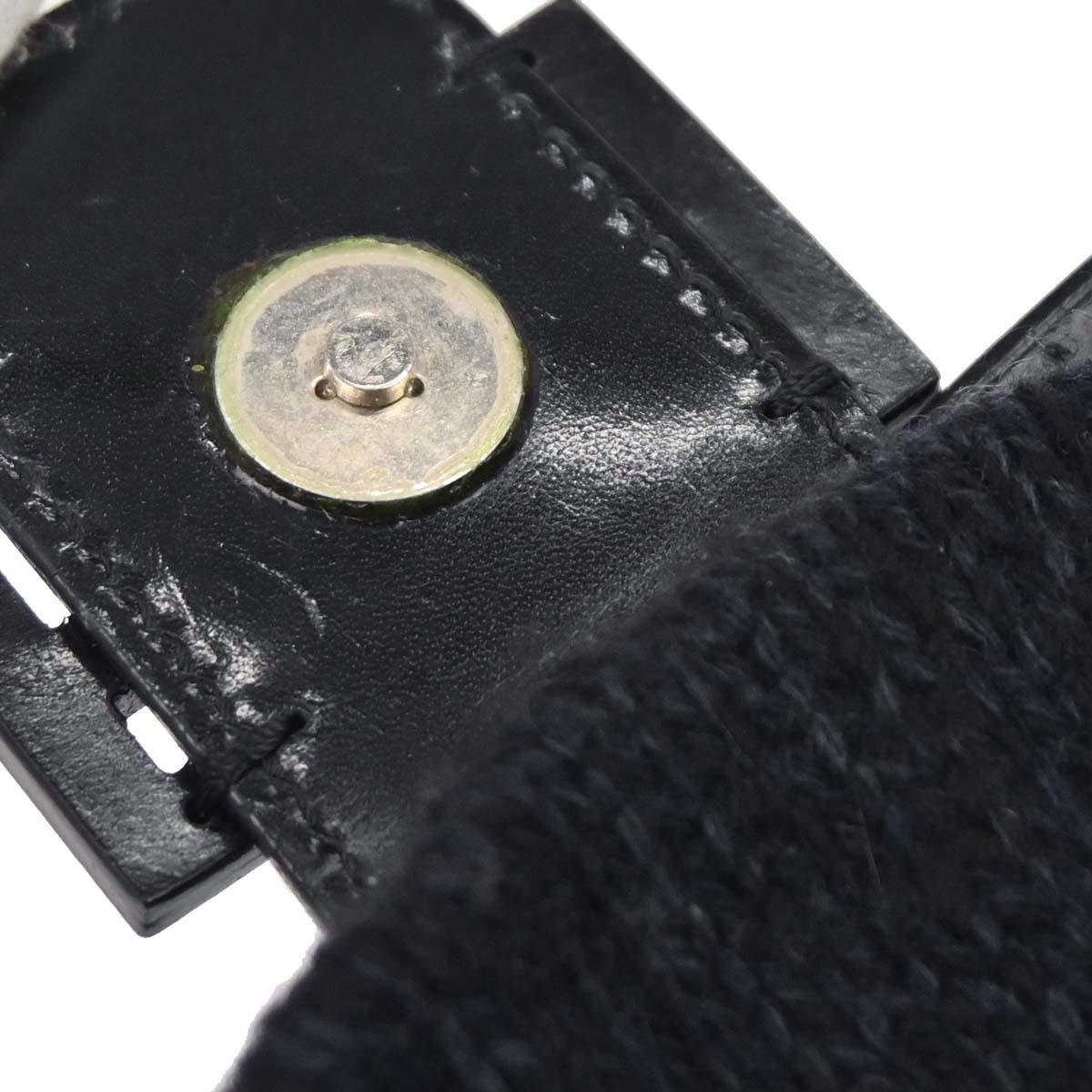 Fendi Black Wool Baguette Handbag