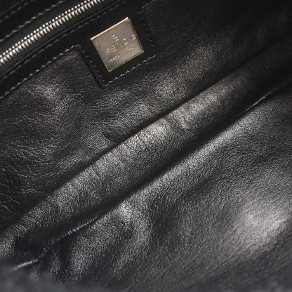 Fendi Black Wool Baguette Handbag