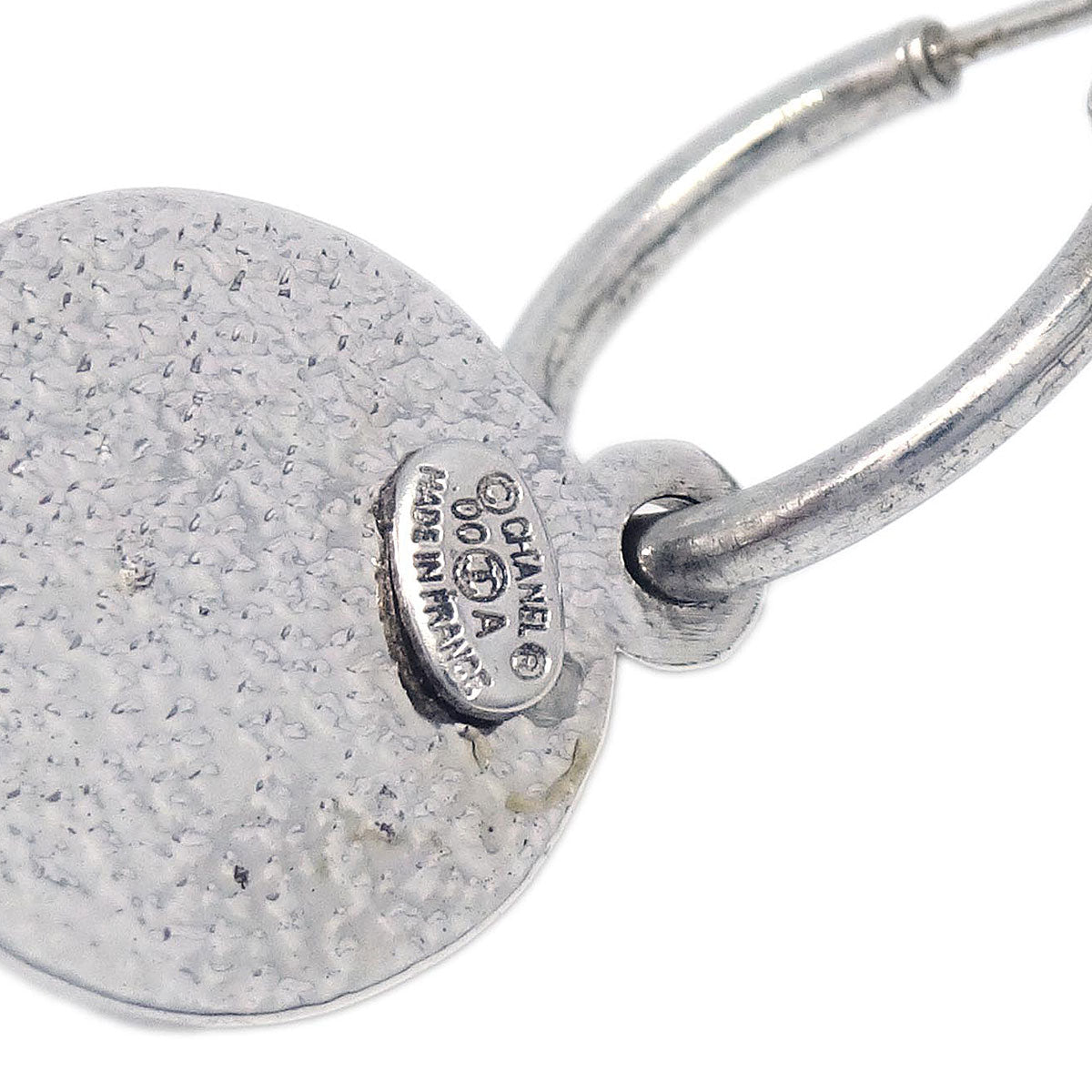 Chanel Button Dangle Pierced Earrings Brown 00A