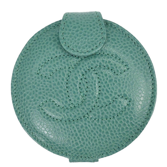 Chanel Green Caviar Skin Compact Mirror Small Good