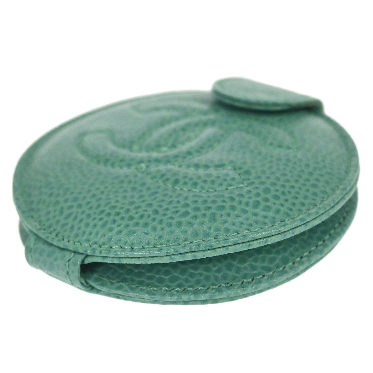 Chanel Green Caviar Skin Compact Mirror Small Good